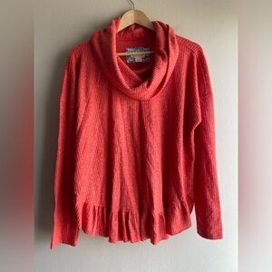 Anthropologie Maeve Women Turtleneck Orange Sweater Size Medium